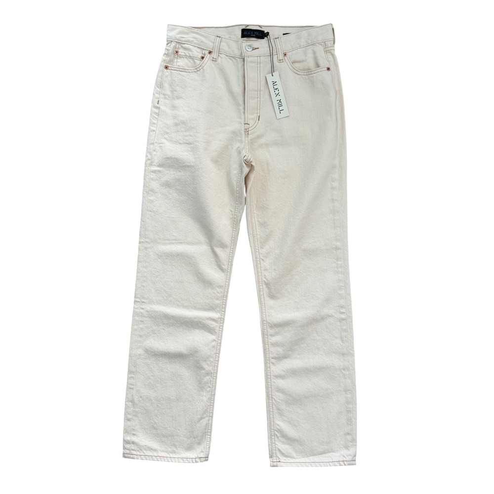 Alex Mill Bev Relaxed Jean Ecru Off White High Rise Straight Leg 27 New Denim